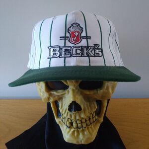 Deadstock Vintage Beck's Brewery Pinstripe Snap Back Hat